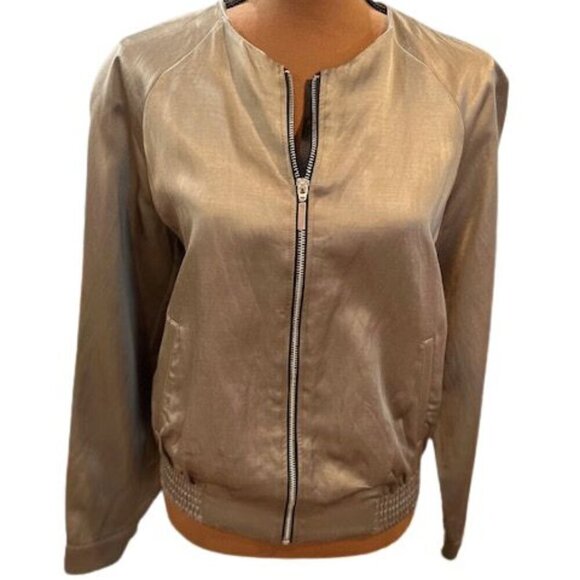 ZARA Grey Track Jacket with 2 Front & 2 Inside Pockets – Size Small - Picture 2 of 9